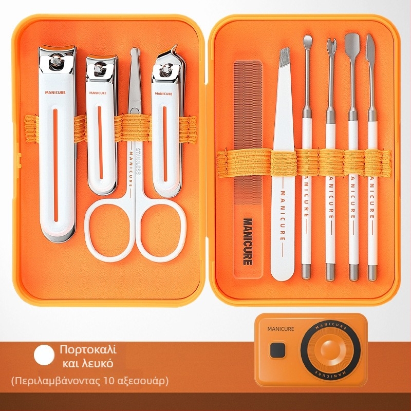 Σετ εργαλείων νυχιών Messi με αντιεκσπλάσιμο σχεδιασμό για μανικιούρ και πεντικιούρ, από ανθρακουχο χάλυβα, πλαστικό και ανοξείδωτο χάλυβα, φορητό για οικιακή χρήση, συνδυασμένο σετ