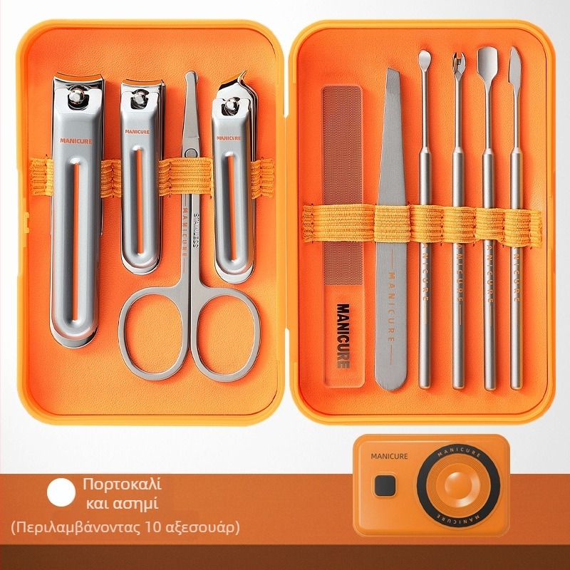 Σετ εργαλείων νυχιών Messi με αντιεκσπλάσιμο σχεδιασμό για μανικιούρ και πεντικιούρ, από ανθρακουχο χάλυβα, πλαστικό και ανοξείδωτο χάλυβα, φορητό για οικιακή χρήση, συνδυασμένο σετ