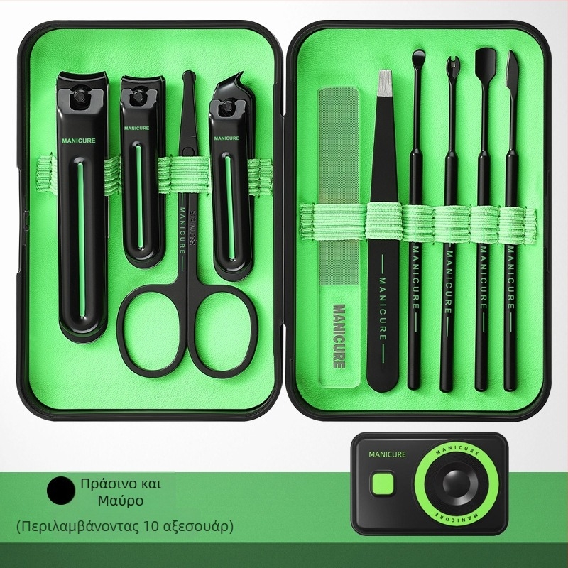Σετ εργαλείων νυχιών Messi με αντιεκσπλάσιμο σχεδιασμό για μανικιούρ και πεντικιούρ, από ανθρακουχο χάλυβα, πλαστικό και ανοξείδωτο χάλυβα, φορητό για οικιακή χρήση, συνδυασμένο σετ