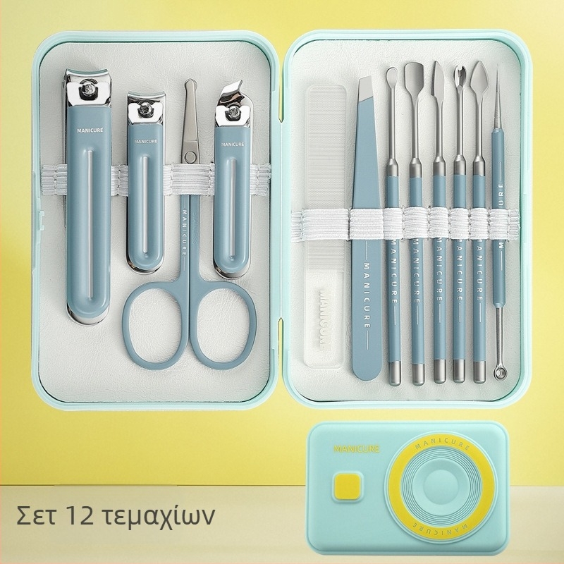 Σετ εργαλείων νυχιών Messi με αντιεκσπλάσιμο σχεδιασμό για μανικιούρ και πεντικιούρ, από ανθρακουχο χάλυβα, πλαστικό και ανοξείδωτο χάλυβα, φορητό για οικιακή χρήση, συνδυασμένο σετ