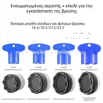 Βρύση με ενσωματωμένο αεριστήρα και κρυφό φίλτρο, εργαλείο αφαίρεσης και κλειδί, ABS υλικό, μοντέρνο μινιμαλιστικό ύφος, μάρκα Beautiful Lion