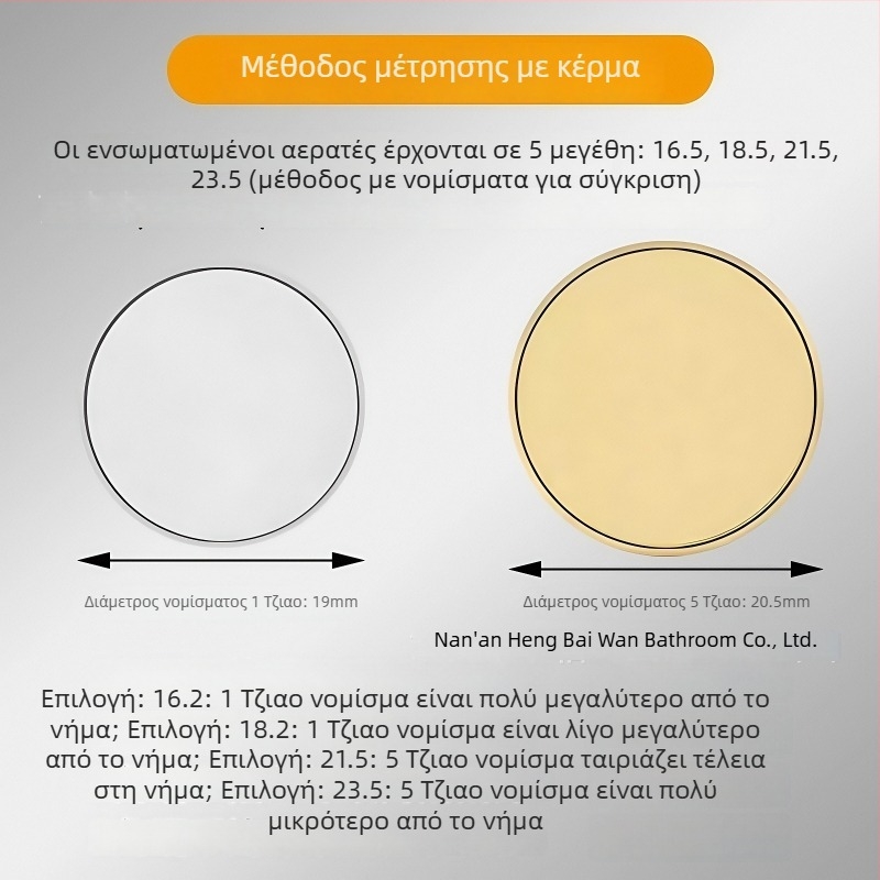 Βρύση με ενσωματωμένο αεριστήρα και κρυφό φίλτρο, εργαλείο αφαίρεσης και κλειδί, ABS υλικό, μοντέρνο μινιμαλιστικό ύφος, μάρκα Beautiful Lion