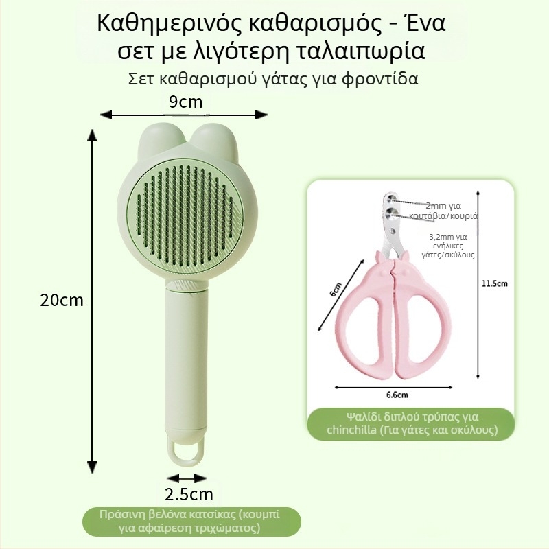 Απομάκρυνση τριχώματος κατοικίδιων για γάτες και σκύλους - πλαστικό εργαλείο περιποίησης