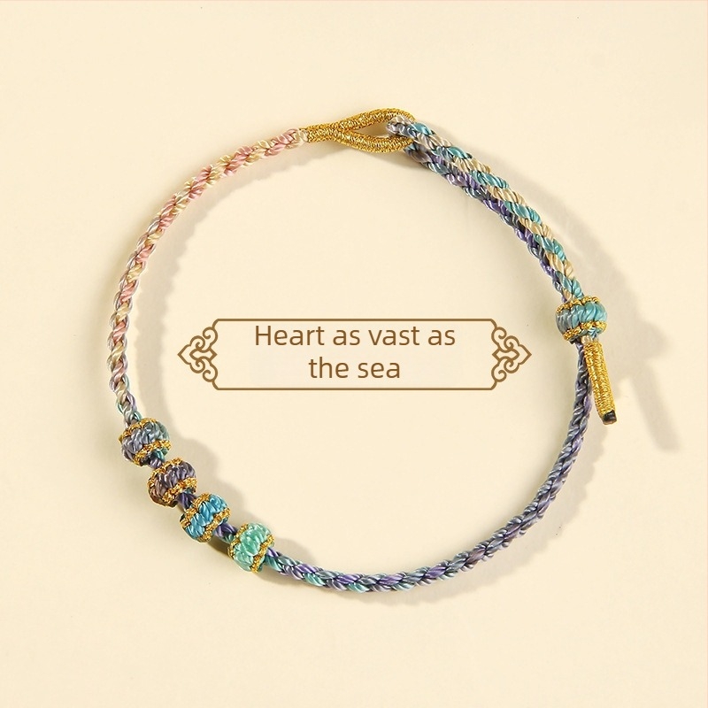 Χειροποίητο πλεκτό βραχιόλι από κορδόνι, εθνικού στιλ, unisex (καλοκαίρι 2025)