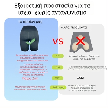 Προστασία ισχίου για σκι – μαλακό σιλικόον, unisex, εσωτερική προστασία, αντίσταση σε πτώσεις