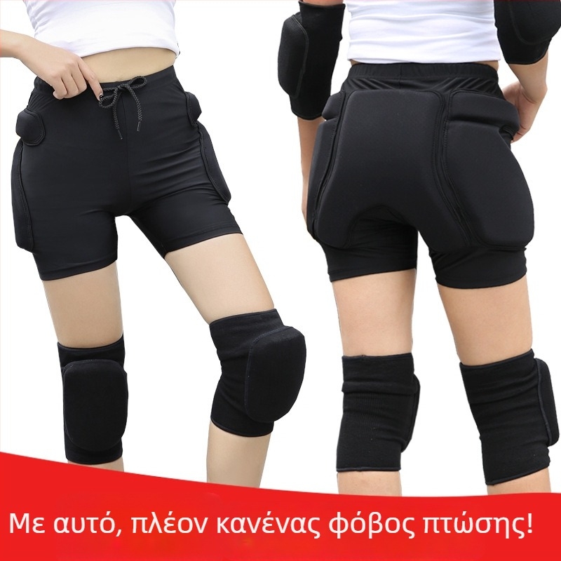 Παντελόνια προστασίας ισχίου για πατινάζ και σκι – πλήρες σετ εξοπλισμού με μαξιλαράκι γλουτών και προστατευτικά γονάτων για ενήλικες και παιδιά