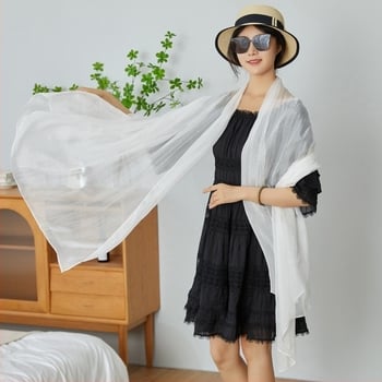 Φουλάρι από chiffon για γυναίκες – warp knitting, σατινέ φινίρισμα, διακοσμητικό εσάρπ, για όλο το έτος, ιαπωνοκορεατικό γλυκό στυλ