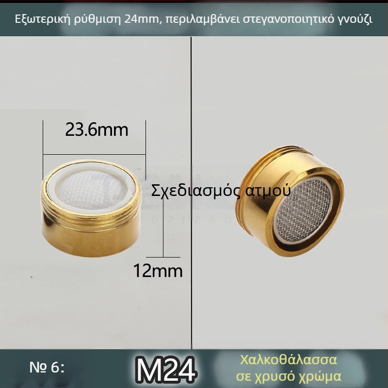 Αεριστήρας βρύσης νεροχύτη με εξοικονόμηση νερού και εσωτερικό φίλτρο με πλέγμα προστασίας από πιτσιλίσματα (Public Version)