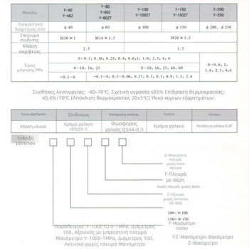 Μετρητής πίεσης από ανοξείδωτο ατσάλι Y-100, ακτινική σύνδεση, M20×1.5, ψηφιακός μετρητής κενού