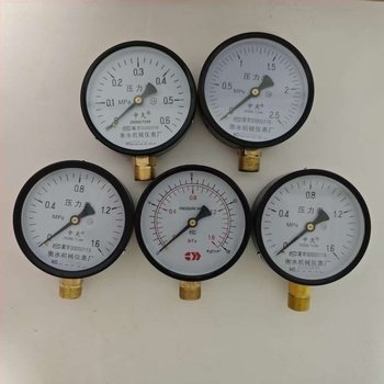 Μανόμετρο πίεσης Y-100, ακτινωτό ανθεκτικό στους κραδασμούς, 0-2.5 MPa, ακρίβεια 0.1%, περιβαλλοντική θερμοκρασία 100°C