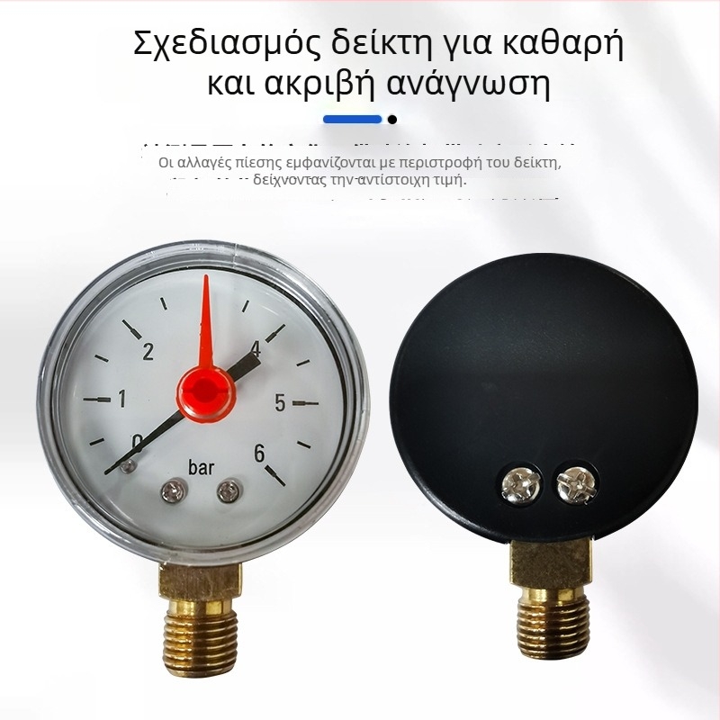 Μανόμετρο Y50, νήμα G1/4, ακτινική σύνδεση, εύρος 0–1.6 MPa, ακρίβεια 1.6–2.5%