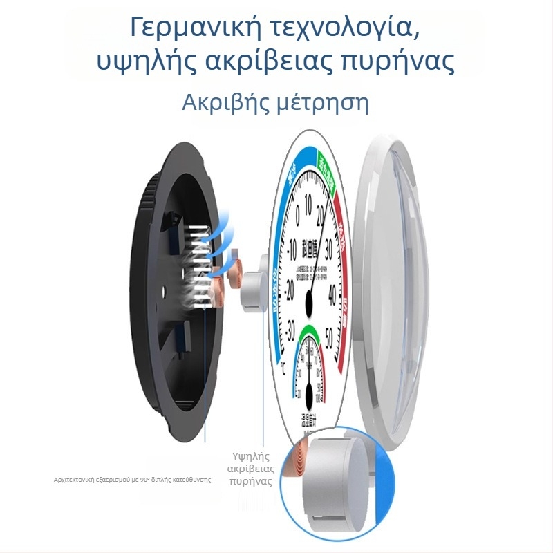 Cordibo εσωτερικός μηχανικός θερμόμετρο-υγρομετρητής με λειτουργία ξηρού/υγρού μέτρησης, μέτρηση θερμοκρασίας και υγρασίας για γραφεία και δημόσιους χώρους