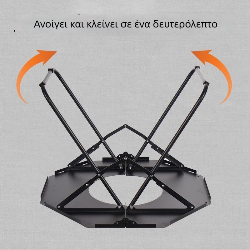 Αναδιπλούμενο στρογγυλό τραπεζάκι τσαγιού για υπαίθριο κάμπινγκ — χάλυβας άνθρακα, φορητό, παραμετροποίηση διαθέσιμη