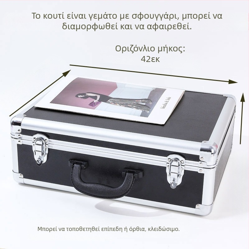 Φορητό κιβώτιο εργαλείων από κράμα αλουμινίου με ανθεκτικό στη υγρασία και αδιάβροχο σχεδιασμό, κατάλληλο για εργαλεία, όργανα, ηλεκτρικό εξοπλισμό και φωτογραφικό εξοπλισμό