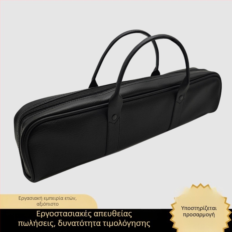 Δερμάτινη θήκη φλάουτου με οβάλ κουτί, φορητή αποθήκευση