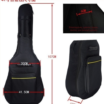 Τσάντα κιθάρας Huang jiandong — Cow cloth υλικό, επένδυση Nylon, διαπνέουσα, αδιάβροχη, ανθεκτική, προστασία της σπονδυλικής στήλης, καμπύλη ιμάντας ώμου