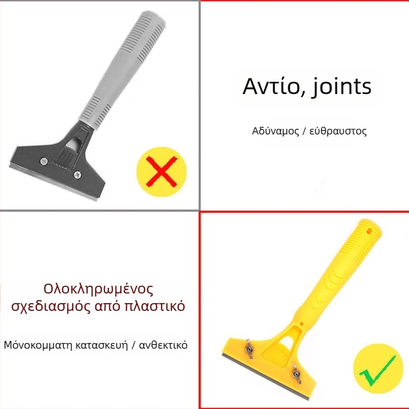 Runxin πολυεργαλείο καθαρισμού με πλαστικό σώμα και λαβή — οικιακό εργαλείο καθαρισμού για τοίχους, γυάλινες επιφάνειες και μάρμαρο, σειρά Καθαριστικό Μαχαίρι