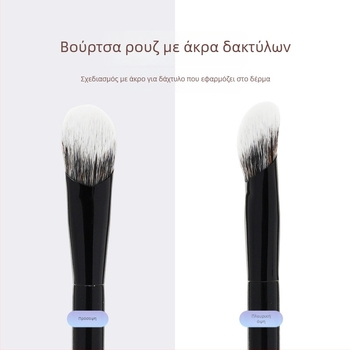 Βούρτσα μακιγιάζ με νάιλον τρίχες, γωνιώδης λεπτομερειακή contour/ρουζ βούρτσα, ξύλινη λαβή, συσκευασία OPP, 1 τεμάχιο