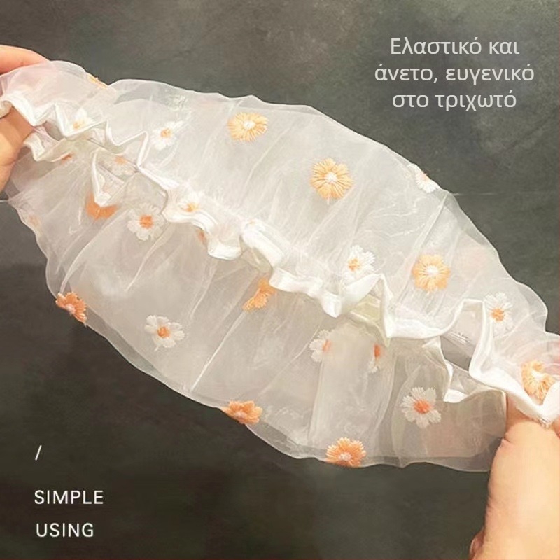 Διπλό καπέλο ντους, αδιάβροχο καπάκι περιποίησης μαλλιών, PVC, καρτούν στυλ, παγκόσμια εφαρμογή