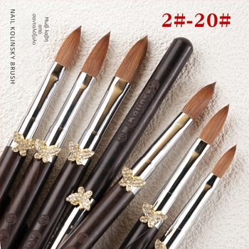 Χαραγμένη γραφίδα μανικιούρ με ξύλινο κράτημα, μακρύ προφίλ, σετ 10 πινέλων νυχιών