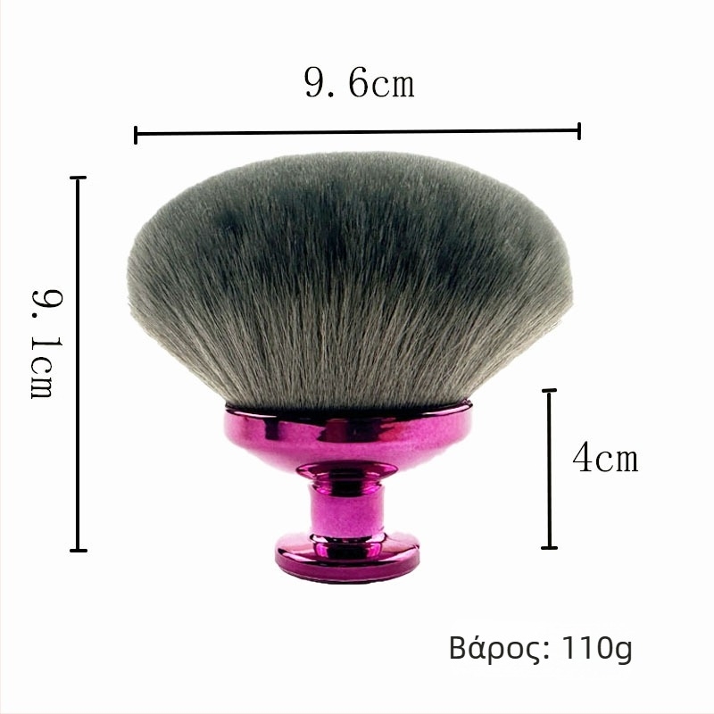 Βούρτσα πούδρας με συνθετικές τρίχες και πλαστική λαβή — 1 τεμάχιο, μάρκα He yi