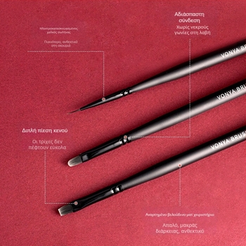 Σετ στυλό τέχνης νυχιών, 5 τεμάχια, με ξύλινές μακριές λαβές