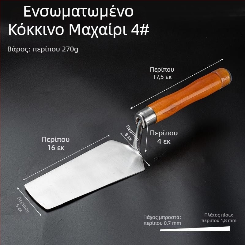 Ανοξείδωτο ατσάλι, ενιαία κατασκευή, μοντέλο Putty scraper, κατάλληλο για διακόσμηση, με αντιολισθητική λαβή.