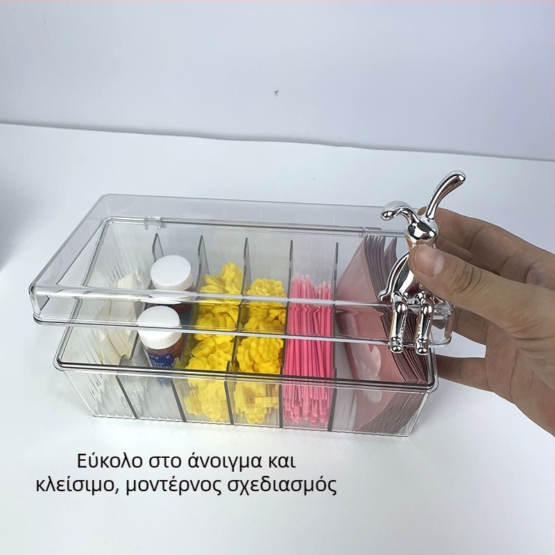 Κιβώτιο αποθήκευσης εργαλείων επεκτάσεων βλεφαρίδων με πολλαπλά διαμερίσματα, προστασία από σκόνη, φορητό, ακρυλικό