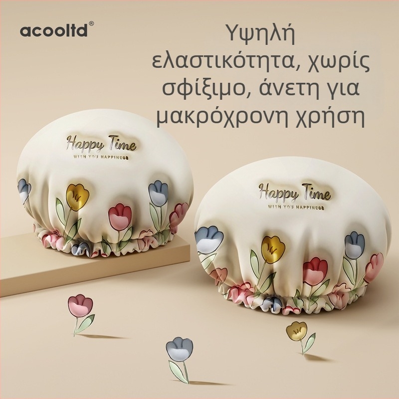 Σκουφάκι ντους από EVA, τρισδιάστατο, αδιάβροχο για τα μαλλιά, ανθεκτικό σε λίπος και καπνό, με παχύ διπλό στρώμα