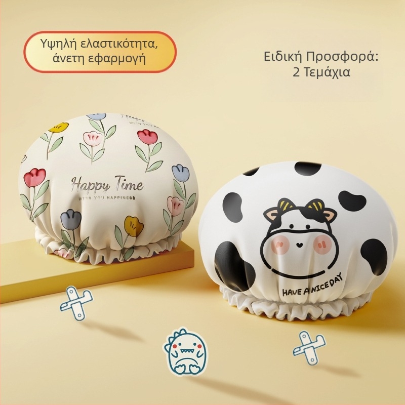 Σκουφάκι ντους από EVA, τρισδιάστατο, αδιάβροχο για τα μαλλιά, ανθεκτικό σε λίπος και καπνό, με παχύ διπλό στρώμα