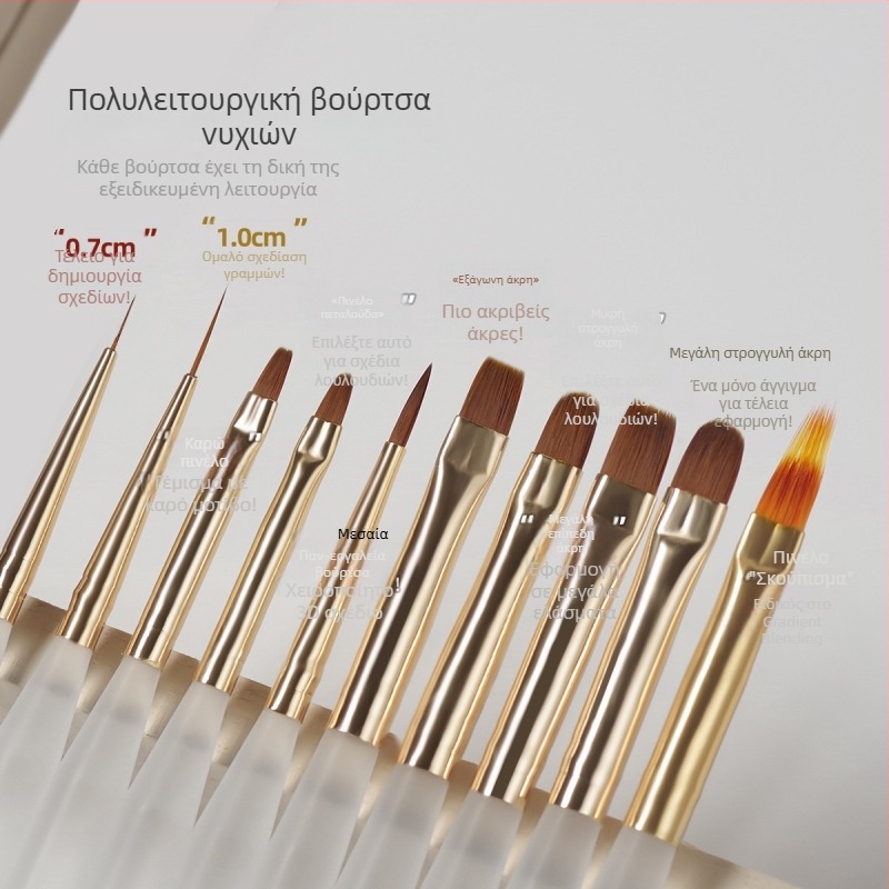 Πινέλο τέχνης νυχιών με ακρυλική λαβή, 1 σετ, προέλευση Zhejiang