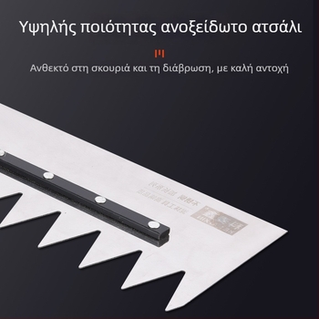 Οδοντωτή σπάτουλα για πλακίδια και σοβά, τετράγωνα και δοντωτά δόντια, πάχος 0,8 mm, μάρκα Kemaixin