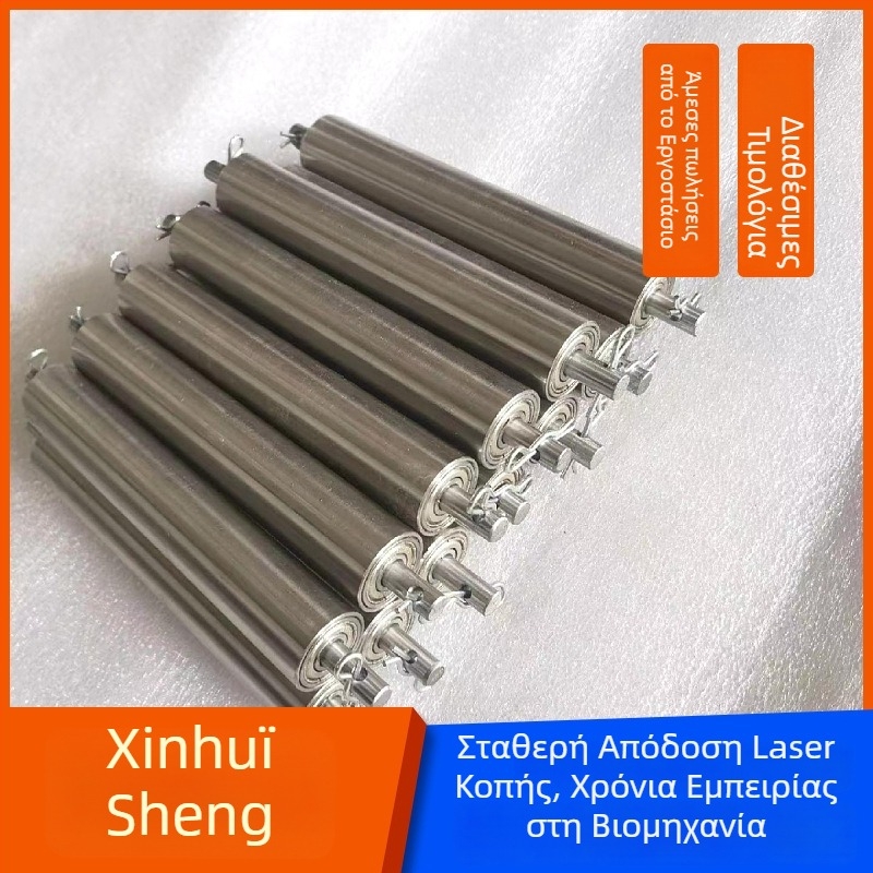 Μεταφορικός κύλινδρος από ανοξείδωτο ατσάλι με γαλβανισμένο καουτσούκ κάλυμμα, διπλός γρανάζι, κύριος και δούλος κύλινδρος, παραγγελία