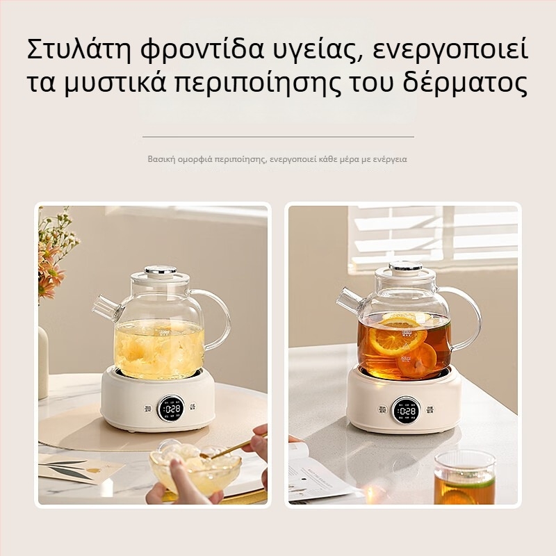 Τσαγιέρα από γυαλί υψηλής αντοχής, μοντέλο D11, χωρητικότητα έως 1 L, 220 V, 400–500 W, έλεγχος με μικροϋπολογιστή