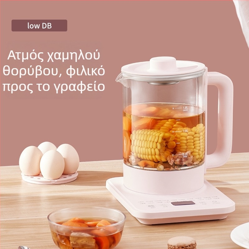 Γυάλινος ηλεκτρικός βραστήρας υγείας, συμπαγής, 1,5–2 L, πολυλειτουργικός, διατήρηση θερμοκρασίας, μηχανή παρασκευής τσαγιού και ανθότσαγιού