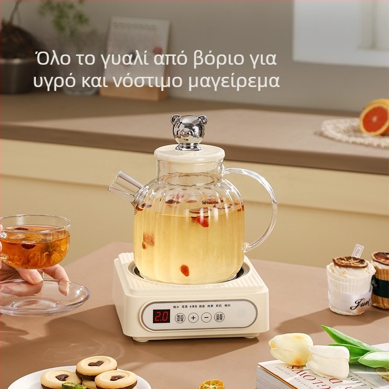 Θερμοποτ υγείας με γυάλινο σώμα από μποροσίλι γυαλί, μοντέλο YBC-178, 600 W, 220 V, έλεγχος με μικροϋπολογιστή και χρονοδιακόπτη