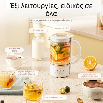 Health Pot ηλεκτρικός βραστήρας με σώμα από υψηλής ποιότητας borosilicate γυαλί, χωρητικότητας έως 1 L, 220V και 400–500W, ηλεκτρονικός θερμοστάτης, μοντέλο M3-1