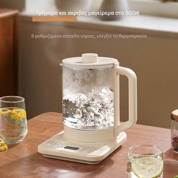 Health Pot J141 — Χωρητικότητα 2–3 L, Τάση 220V, Ισχύς 500–1000W, Σώμα από Υψηλό Borosilikat Γυαλί, Κέλυφος από Ανοξείδωτο Ατσάλι 304