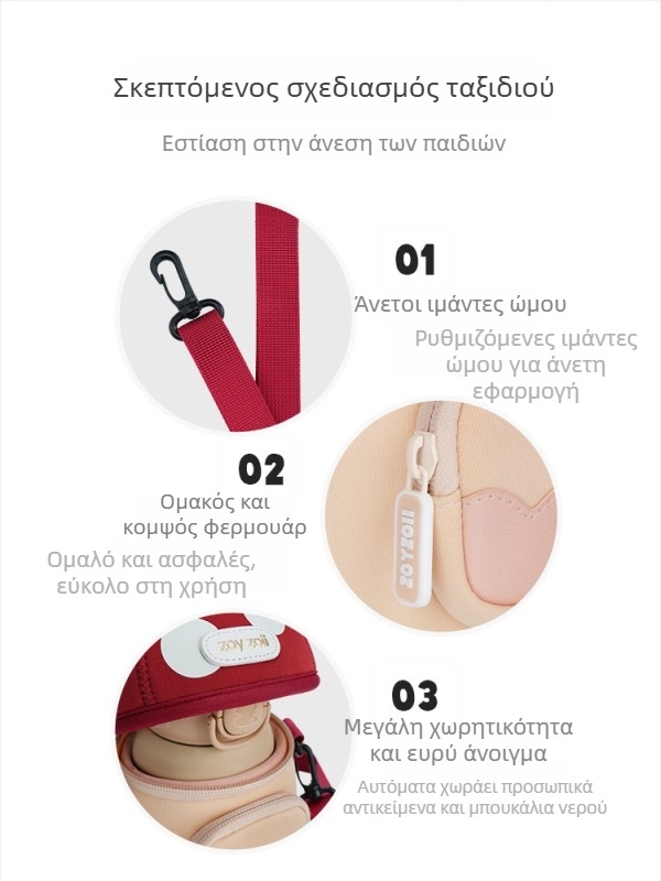 Παιδικό crossbody σακίδιο με εκτύπωση μανιταριού, αναπνεύσιμο πολυεστέρα, μοτίβο τοπίου