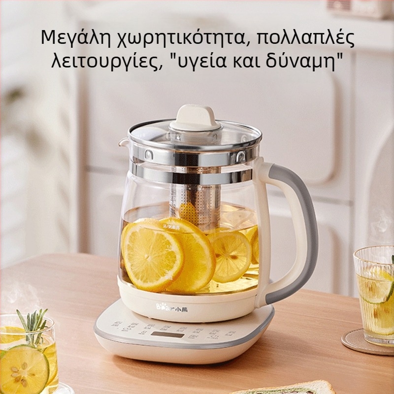 Bear Health Pot YSH-D20F3 2-3L γυάλινος παρασκευαστής τσαγιού, 220V, 1000W+, ηλεκτρονικός θερμοστάτης, έλεγχος με μικροϋπολογιστή