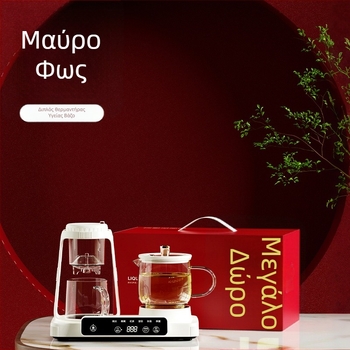 Έξυπνη γυάλινη κανάτα τσαγιού για υγιεινό τσάι, διπλή θέρμανση, ψηφιακός θερμοστάτης, 2-3 μερίδες, 220V, 470W