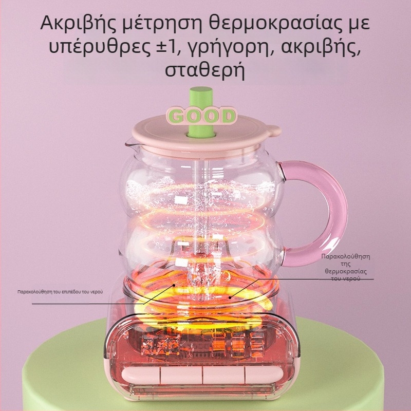 Health Pot, γυάλινο σώμα από υψηλής ποιότητας βορσιλικό γυαλί, 1 L, 220V, 500–1000W, Μοντέλο F2