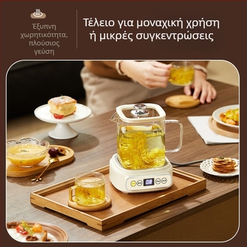 Κανάκι παρασκευής τσαγιού - σώμα από γυαλίδι υψηλής αντοχής, χωρητικότητα έως 1 L, 220V, 360W, δυνατότητα κινεζικού φαρμακευτικού εγχύματος