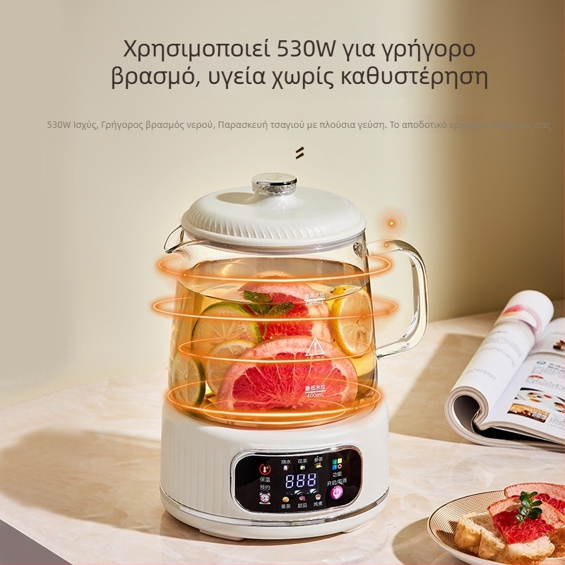Γυάλινο Teapot Υγείας XT-K718 | 1–1,5 L | Υψηλής ποιότητας Βοροσιλικό Γυαλί | 500 W | 220 V