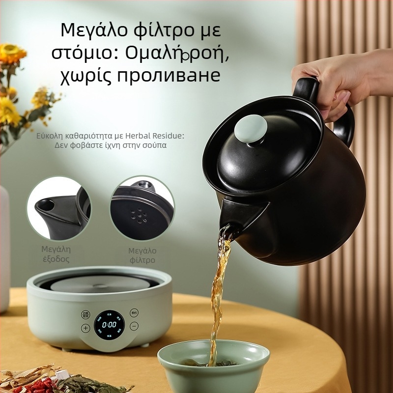 GXDG-20 Ηλεκτρικός αποβραστικός καυστήρας για κινεζική ιατρική με σώμα Purple-Sand και κεραμική επένδυση, 800W, 220V