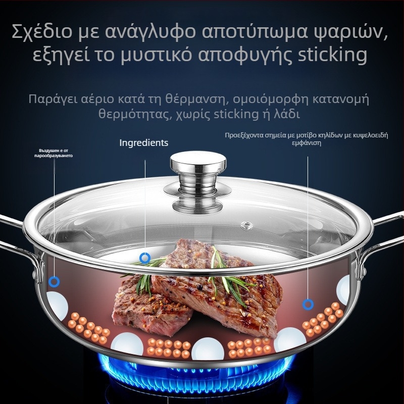 Κατσαρόλα σούπας από 316 ανοξείδωτο ατσάλι, παχύτερη, διατροφική ποιότητα, αντικολλητικό, πολυεπίπεδο κάτω, χωρητικότητα άνω των 10 L, συμβατή με όλες τις εστίες