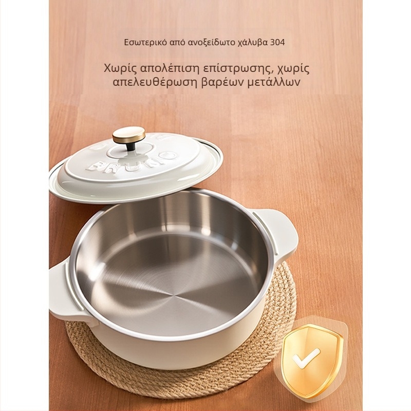 BRUNO Bxm101 3 L ηλεκτρική κατσαρόλα με εσωτερικό από ανοξείδωτο χάλυβα, μηχανικός έλεγχος, θέρμανση βάσης, μόνωση