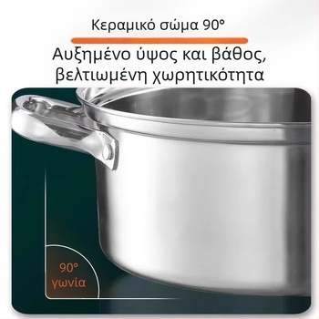 Mandarin Duck hot pot XR, ανοξείδωτο ατσάλι 201, συμβατό με επαγωγή, γυάλινο καπάκι, μονή βάση, χωρητικότητα 2,1–4 L