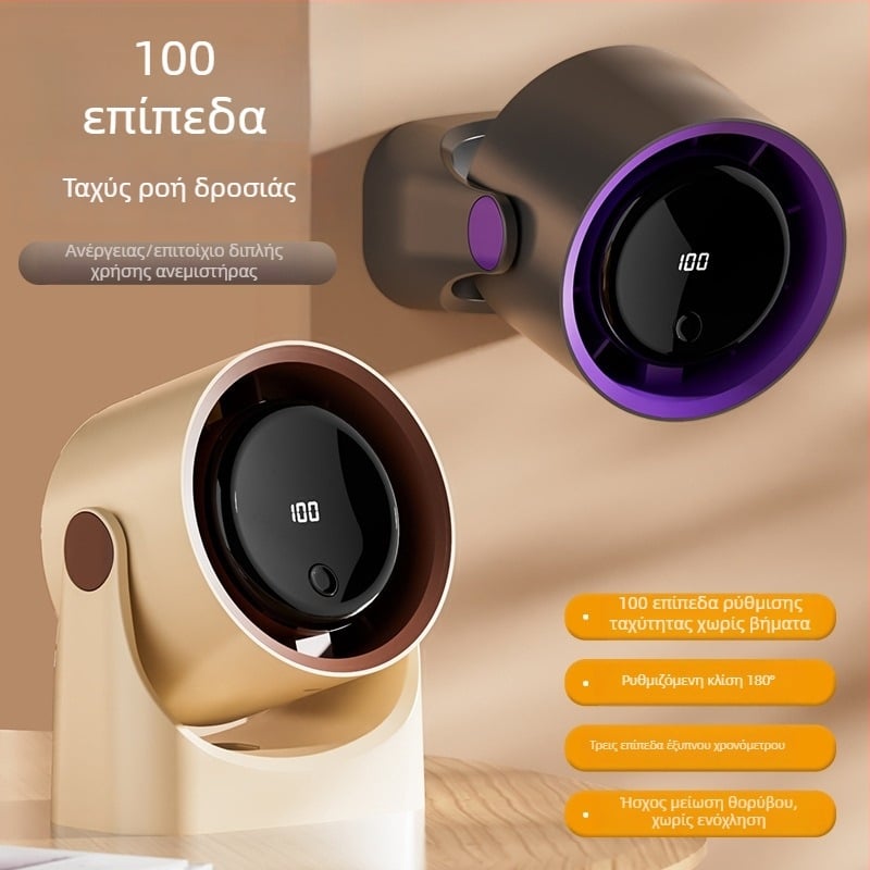 XJ09 ανεμιστήρας γραφείου χωρίς λεπίδες – μοτέρ brushless, τροφοδοσία συνεχούς ρεύματος, πολλαπλά επίπεδα ρύθμισης, λειτουργία ύπνου