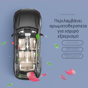 Αυτοκίνητο USB χωρίς λεπίδες ανεμιστήρας με αρωματοθεραπεία, ενσωματωμένη μπαταρία, 3 ταχύτητες, ήσυχη λειτουργία